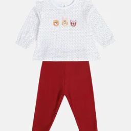 Girls Micro Print Cotton Top & Pants Set-picture-19