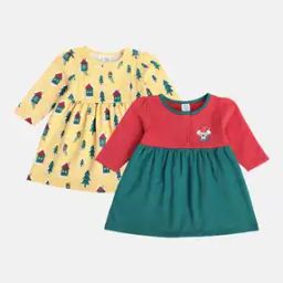 Girls Pack of 2 Printed Fit & Flare Dresses-image-19