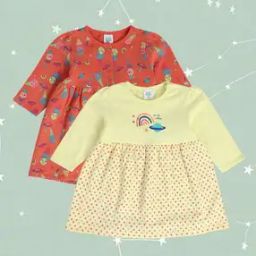 Girls Pack of 2 Printed Fit & Flare Dresses-17