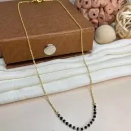 Gold-Plated Beaded Mangalsutra with Lobster Closure-image-41