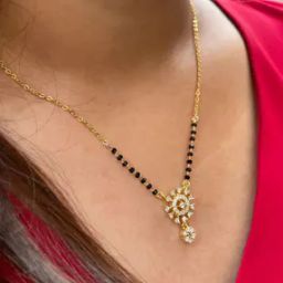 Gold-Plated American Diamond-Studded Mangalsutra-35