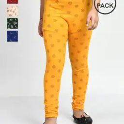 pixie n prince Girls Cotton Printed Ankle Length Leggings   -picture-15
