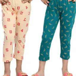 Girls Slim Fit High Rise Cotton Capris -image-63