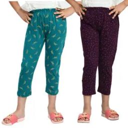 Girls Slim Fit High Rise Cotton Capris -image-93