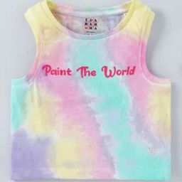 Girls Tie & Dye Print Regular Fit Round-Neck T-Shirt-image-18