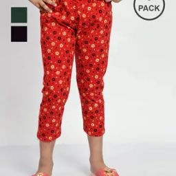 Girls Slim Fit High Rise Cotton Capris -image-98
