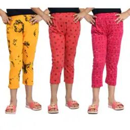 Girls Slim Fit High Rise Cotton Capris-image-100