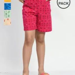 Girls Floral Regular Fit Shorts-image-88