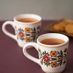Ceramic Casted Pushp Mug- Large Set Of 2-27