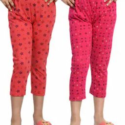 Girls High Rise Cotton Printed Capris-image-79