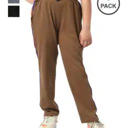  Girls Pack of 3 High Rise Cotton Track Pants-image-75