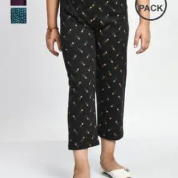  Girls Pack of 3 Cotton Printed Pyjamas-image-99