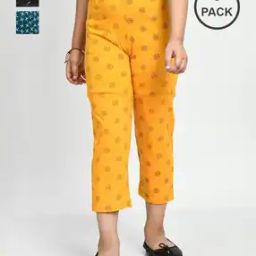  Girls Pack of 3 Cotton Printed Pyjamas-image-100