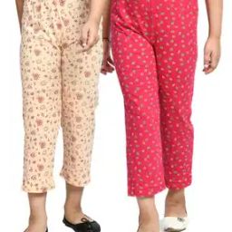  Girls Pack of 4 Cotton Printed Pyjamas-43