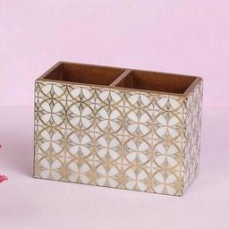 the home co Wooden Abstract Print Caddy  image 1