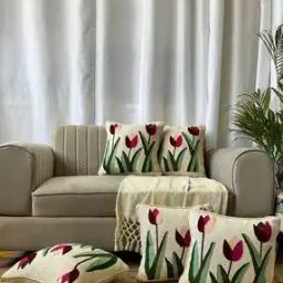 Pack of 5 Embroidered Cushion Covers-30