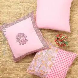 Set of 3 Dabu Kashish Handblock Dyed Cushion Covers-37