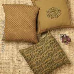 Set of 3 Handblock Printed Cushion Cover 16" x 16"-97