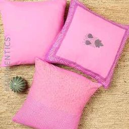 Set of 3 Handblock Print Cushion Covers 16" x 16"-image-60