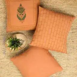 Set of 3 Handblock Printed Cushion Covers 16" x 16"-25