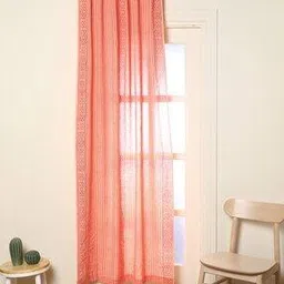 Hand-Dyed Handblock Print Cotton Door Curtain-image-3