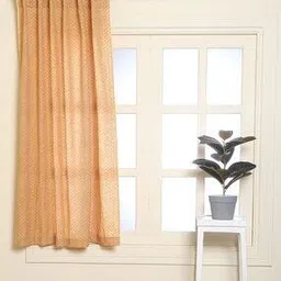 Hand Dyed Handblock Print Cotton Window Curtain-image-81