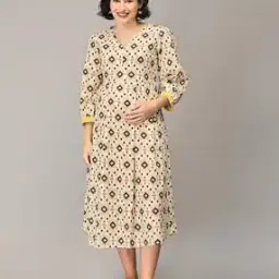 Geometric Print Fit & Flared Dress-image-48