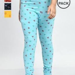 Pack of 4 Girls Graphic Print Leggings-image-75