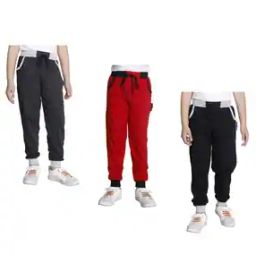 Boys Pack of 3 High-Rise Joggers with Elasticated Drawstring Waist-95