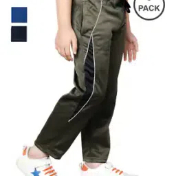 Boys Pack of 3 Straight Track Pants with Drawstring-image-30