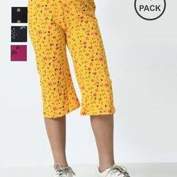 Girls Pack of 5 Printed Loose Capris-image-21