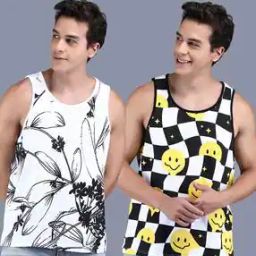  Pack of 2 Cotton Abstract Sleeveless Vest-image-62