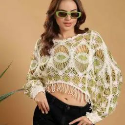 Women Multicolor Crochet Top-image-2