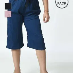 pixie n prince Girls Pack of 3 High-Rise Loose Capris-picture-6
