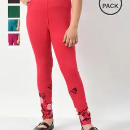  Girls Pack of 5 Floral Print Leggings-image-44