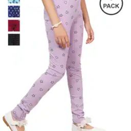 Pack of 5 Leggings with Elasticated Waist-image-93