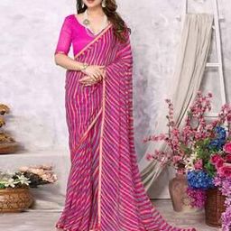 Leheriya Print Saree with Zari Border-picture-6