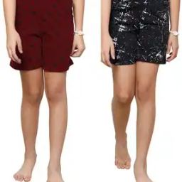 Girls Floral Regular Fit Shorts-image-70