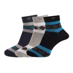 Set of 3 Striped Ankle-Length Socks-image-103