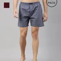 Pack of 2 Checked Boxers with Elasticated Waistband-image-49