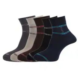 Set of 5 Striped Mid-Calf Length Socks-image-104