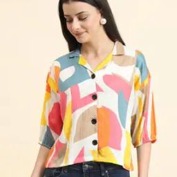Women Abstract Relaxed Fit Shirt-image-12