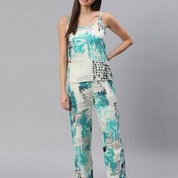 Printed Woven Top & Pyjamas Set-image-46