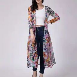 Floral Print Chiffon Shrug-10