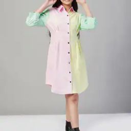 Girls Colourblock A-Line Dress-image-34