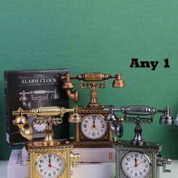  Analogue Telephone Shaped Round Alarm Clock-43