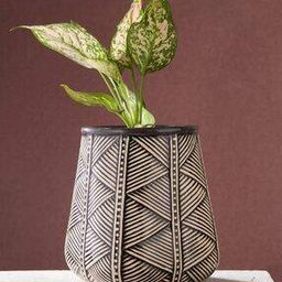 Ceramic Glazed Ikat Table Planter-45