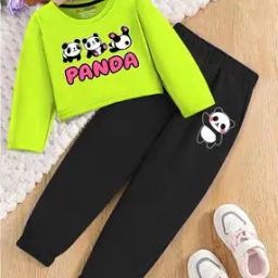 Women Typographic Print Round-Neck Pants with Top-image-11