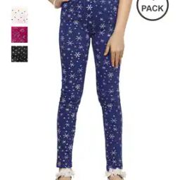 Pack of 4 Graphic Print Leggings with Elasticated Waist-image-20
