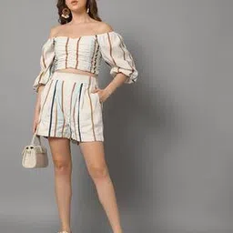 Women Striped Relaxed Fit Shorts-image-98